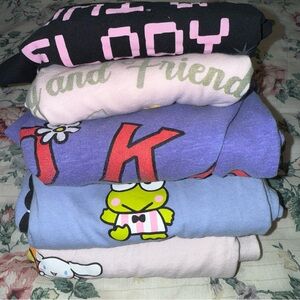 Sanrio Bundle Short Sleeve Tees - Black, Pink, Purple, Blue